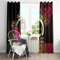Vanuatu Port Vila Stay Strong Window Curtain Long God Yumi Stanap LT01 - Polynesian Pride