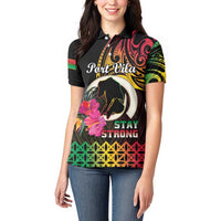 Personalised Vanuatu Port Vila Stay Strong Women Polo Shirt Long God Yumi Stanap LT01 - Polynesian Pride