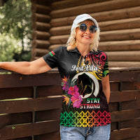Personalised Vanuatu Port Vila Stay Strong Women Polo Shirt Long God Yumi Stanap LT01 - Polynesian Pride