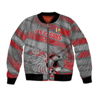 Custom Football 2026 New Caledonia Bomber Jacket Kagus Come On LT01 Unisex Gray - Polynesian Pride