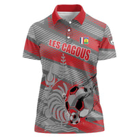 Custom Football 2026 New Caledonia Women Polo Shirt Kagus Come On LT01 Female Gray - Polynesian Pride