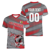 Custom Football 2026 New Caledonia Women V-Neck T-Shirt Kagus Come On