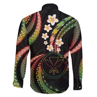 Hawaii Map Kanaka Maoli Family Matching Off Shoulder Short Dress and Hawaiian Shirt Fantastic Frangipani Reggae
