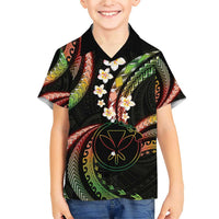 Hawaii Map Kanaka Maoli Family Matching Short Sleeve Bodycon Dress and Hawaiian Shirt Fantastic Frangipani Reggae