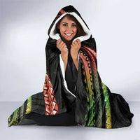 Hawaii Map Kanaka Maoli Hooded Blanket Fantastic Frangipani Reggae