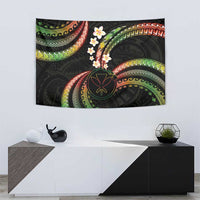 Hawaii Map Kanaka Maoli Tapestry Fantastic Frangipani Reggae