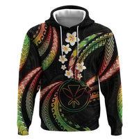 Hawaii Map Kanaka Maoli Zip Hoodie Fantastic Frangipani Reggae