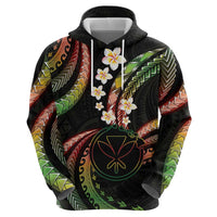 Hawaii Map Kanaka Maoli Zip Hoodie Fantastic Frangipani Reggae