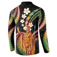 Hawaii King Kamehameha Button Sweatshirt Fantastic Plumeria Reggae