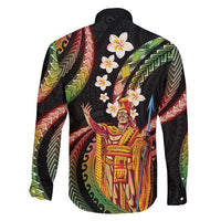 Hawaii King Kamehameha Family Matching Off Shoulder Short Dress and Hawaiian Shirt Fantastic Plumeria Reggae