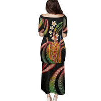 Hawaii King Kamehameha Family Matching Puletasi and Hawaiian Shirt Fantastic Plumeria Reggae