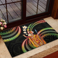 Hawaii King Kamehameha Rubber Doormat Fantastic Plumeria Reggae LT01 - Polynesian Pride