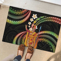 Hawaii King Kamehameha Rubber Doormat Fantastic Plumeria Reggae LT01 - Polynesian Pride