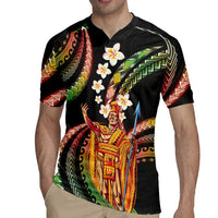 Hawaii King Kamehameha Rugby Jersey Fantastic Plumeria Reggae