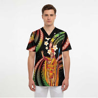 Hawaii King Kamehameha Scrub Top Fantastic Plumeria Reggae - Polynesian Pride