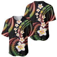 Hawaii Plumeria Reggae Baseball Jersey Polynesian Pattern