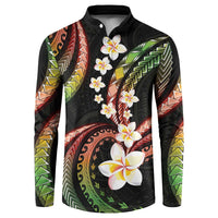 Hawaii Plumeria Reggae Button Sweatshirt Polynesian Pattern LT01 Reggae - Polynesian Pride