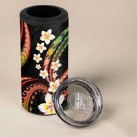 Hawaii Plumeria Reggae 4 in 1 Can Cooler Tumbler Polynesian Pattern