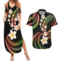 Hawaii Plumeria Reggae Couples Matching Summer Maxi Dress and Hawaiian Shirt Polynesian Pattern LT01 Reggae - Polynesian Pride