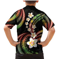 Hawaii Plumeria Reggae Family Matching Mermaid Dress and Hawaiian Shirt Polynesian Pattern