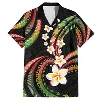 Hawaii Plumeria Reggae Family Matching Summer Maxi Dress and Hawaiian Shirt Polynesian Pattern