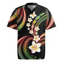 Hawaii Plumeria Reggae Rugby Jersey Polynesian Pattern