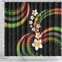 Hawaii Plumeria Reggae Shower Curtain Polynesian Pattern