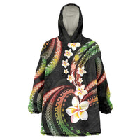 Hawaii Plumeria Reggae Wearable Blanket Hoodie Polynesian Pattern LT01 One Size Reggae - Polynesian Pride