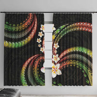 Hawaii Plumeria Reggae Window Curtain Polynesian Pattern LT01 With Hooks Reggae - Polynesian Pride