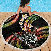 Hawaii Shaka Sign Beach Blanket Fantastic Frangipani Reggae LT01 - Polynesian Pride