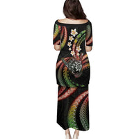 Hawaii Shaka Sign Family Matching Puletasi and Hawaiian Shirt Fantastic Frangipani Reggae