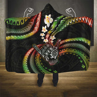 Hawaii Shaka Sign Hooded Blanket Fantastic Frangipani Reggae LT01 - Polynesian Pride