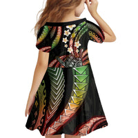 Hawaii Shaka Sign Kid Short Sleeve Dress Fantastic Frangipani Reggae LT01 - Polynesian Pride