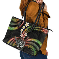 Hawaii Shaka Sign Leather Tote Bag Fantastic Frangipani Reggae