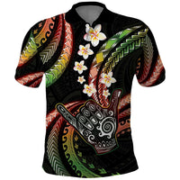 Hawaii Shaka Sign Polo Shirt Fantastic Frangipani Reggae