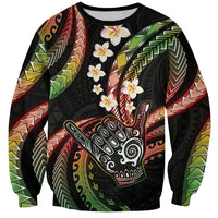 Hawaii Shaka Sign Sweatshirt Fantastic Frangipani Reggae LT01 Unisex Reggae - Polynesian Pride