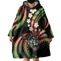 Hawaii Shaka Sign Wearable Blanket Hoodie Fantastic Frangipani Reggae LT01 - Polynesian Pride