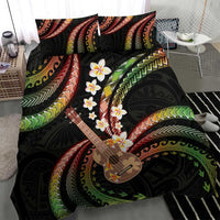 Hawaiian Ukulele Bedding Set Jawaiian Fantastic Plumeria