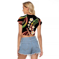 Hawaiian Ukulele Raglan Cropped T Shirt Jawaiian Fantastic Plumeria