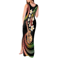 Hawaiian Ukulele Tank Maxi Dress Jawaiian Fantastic Plumeria