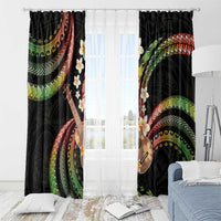 Hawaiian Ukulele Window Curtain Jawaiian Fantastic Plumeria