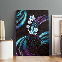 Hawaii Map Kanaka Maoli Canvas Wall Art Fantastic Frangipani Amethyst Gradient