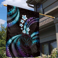 Hawaii Map Kanaka Maoli Garden Flag Fantastic Frangipani Amethyst Gradient