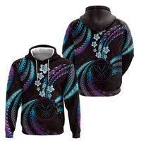 Hawaii Map Kanaka Maoli Hoodie Fantastic Frangipani Amethyst Gradient