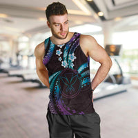 Hawaii Map Kanaka Maoli Men Tank Top Fantastic Frangipani Amethyst Gradient