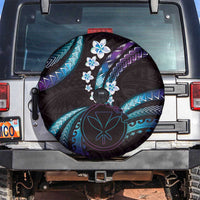 Hawaii Map Kanaka Maoli Spare Tire Cover Fantastic Frangipani Amethyst Gradient