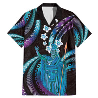 Hawaii King Kamehameha Family Matching Mermaid Dress and Hawaiian Shirt Fantastic Plumeria Amethyst Gradient