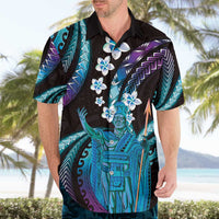 Hawaii King Kamehameha Hawaiian Shirt Fantastic Plumeria Amethyst Gradient