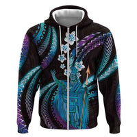 Hawaii King Kamehameha Hoodie Fantastic Plumeria Amethyst Gradient