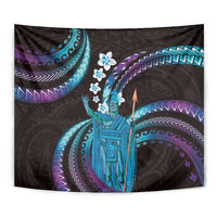 Hawaii King Kamehameha Tapestry Fantastic Plumeria Amethyst Gradient